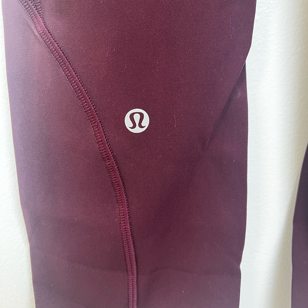 Lululemon Athletica Burgundy/Maroon Crop Leggings